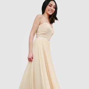 Champagne bridesmaid evening wear dress